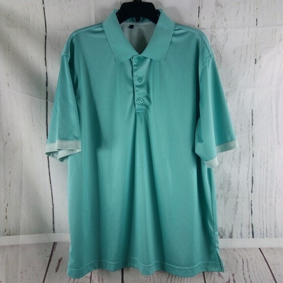 Monterey Club Moisture Wicking Mens Aqua Golf Polo Shirt Size XL - Picture 1 of 8
